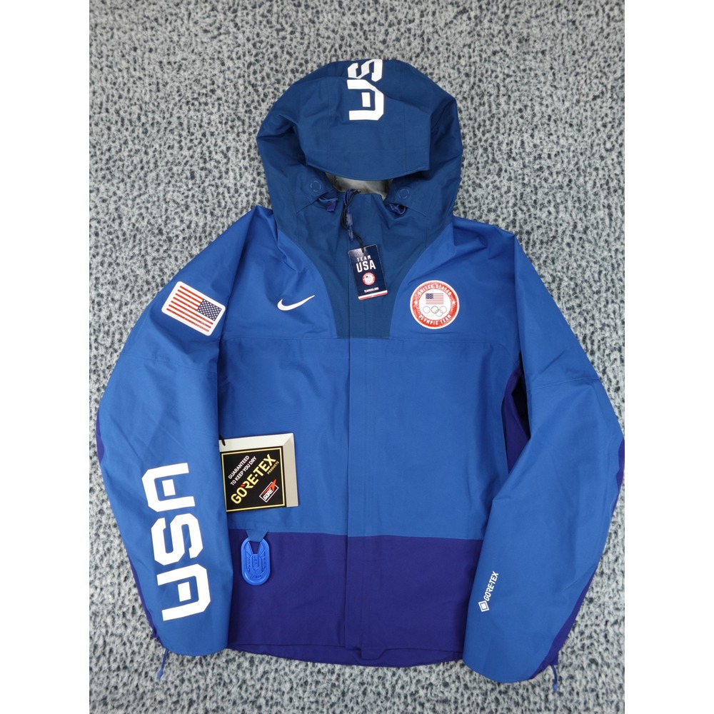 Nike GORE-TEX Team USA Olympic Jacket Women L Blue Waterproof Shell New